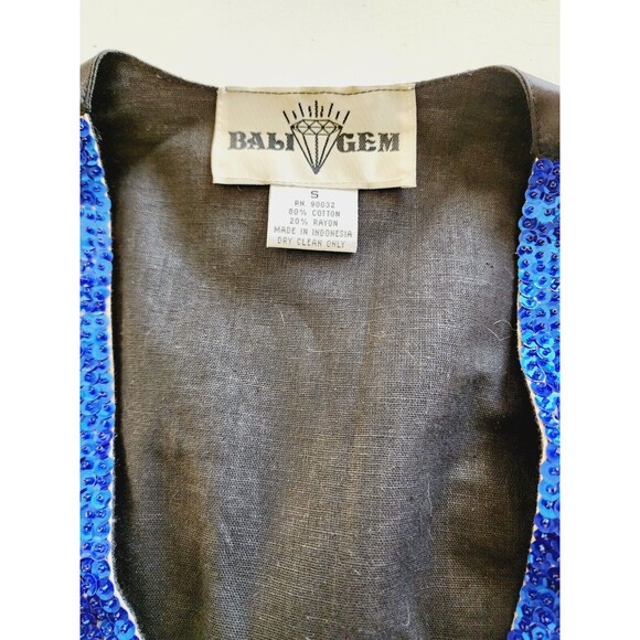 Vintage Bali Gem  Sequin Vest Button Up Christmas Angel Holiday Religious Small - Picture 4 of 7